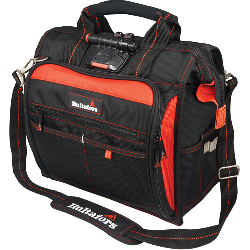 Lighted Technician's Tool Bag, Ballistic Polyester, Black/Red Ottawa Fastener Supply