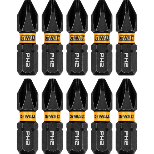10-Piece FLEXTORQ&reg; Impact Driver Bit Set, Phillips, #2 Tip, 1/4" Drive Size, 1" Length Ottawa Fastener Supply