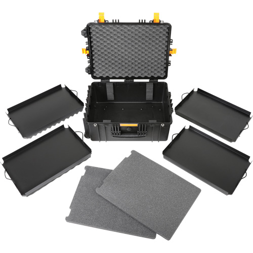 Heavy-Duty Portable Rolling Tool Case, 18-3/5" W x 24-3/5" D x 11-1/2" H, Black Ottawa Fastener Supply