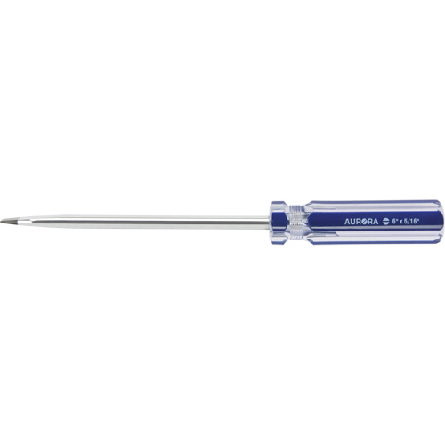 Blue Transparent Striped Slotted Screwdriver, 5/16" Tip, Round, Plastic Handle Ottawa Fastener Supply