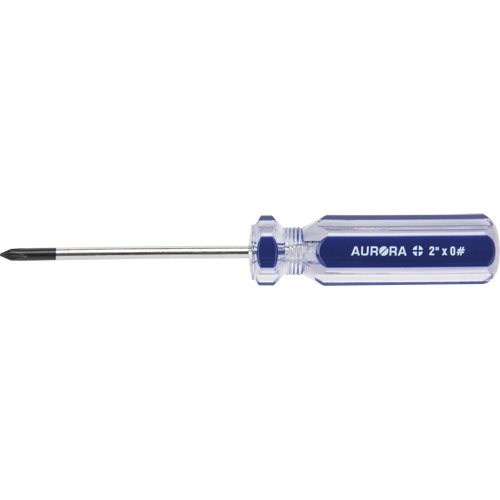 Blue Transparent Striped Philips Screwdriver, #0, Plastic Handle Ottawa Fastener Supply