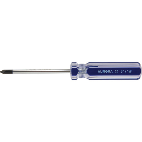 Blue Transparent Striped Philips Screwdriver, #1, Plastic Handle Ottawa Fastener Supply