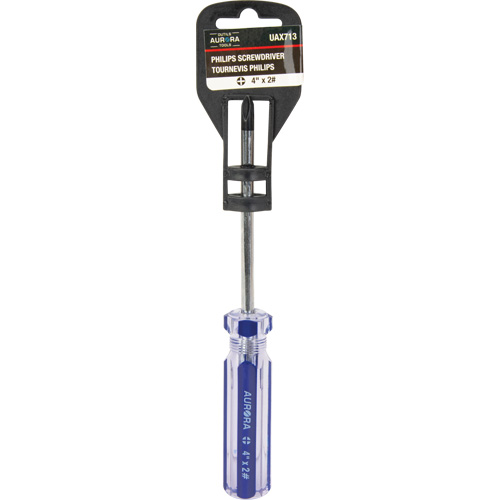 Blue Transparent Striped Philips Screwdriver, #2, Plastic Handle Ottawa Fastener Supply