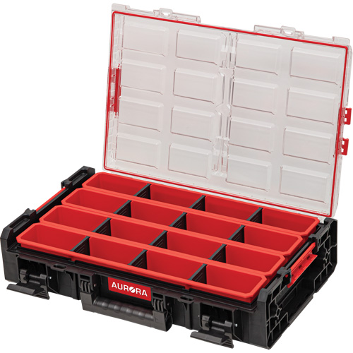 Arx X-Large Organizer with Long Bins, 23" x 15-1/5" x 5", Black Ottawa Fastener Supply