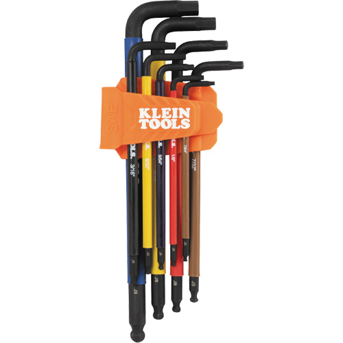 Colour-Coded Extra-Long L Style Hex Key Caddy Set, 9 Pcs., Imperial Ottawa Fastener Supply