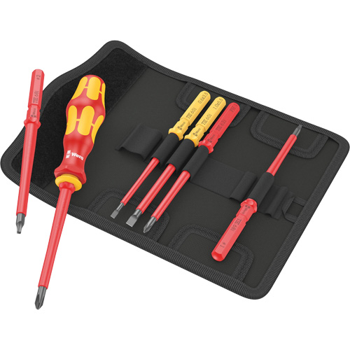 Kraftform Kompakt VDE 7 Imperial Bit-Holding Screwdriver & Blades, 1000 V, 6 Pcs Ottawa Fastener Supply
