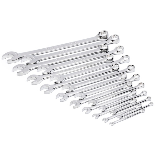 12-Point Long Pattern Combination SAE Wrench Set in Foam Storage Tray, Open-Ended, 19 Pieces, Imperial Ottawa Fastener Supply