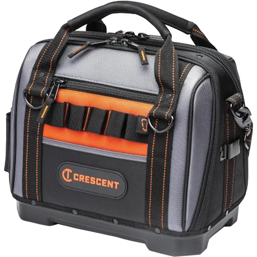 14" Tradesman Closed Top Tool Bag, Polyester, 32 Pockets, Black/Grey Ottawa Fastener Supply