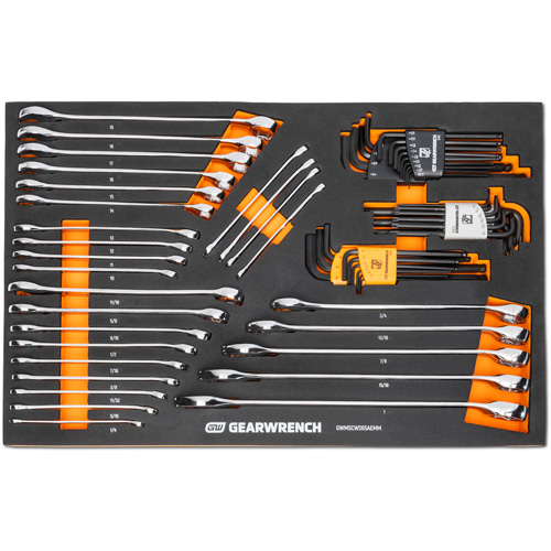 Jeu de cl&eacute;s mixtes et hex &agrave; 6 pans dans un plateau de rangement en mousse Ottawa Fastener Supply