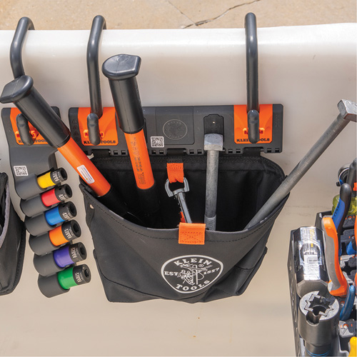 Bucket Work CentreS-Hook Hardware Pouch Module, Nylon, 1 Pockets, Black/Orange Ottawa Fastener Supply