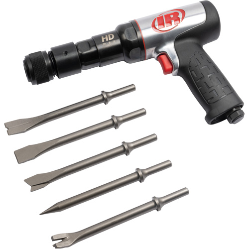 5-Piece Heavy-Duty Air Hammer with Chisel Set, 2.66 CFM, 1/4" NPT, 2600 BPM, 3/4" x 3" (19mm x 76mm) Ottawa Fastener Supply