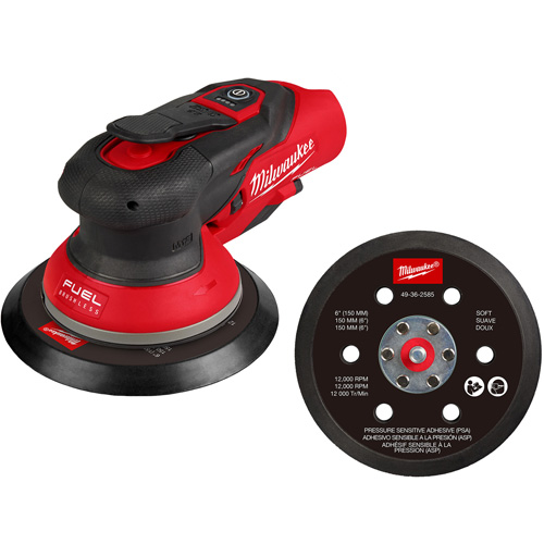 M12 FUEL 6" Random Orbital Sander, 6" Sand Paper, 12 V Ottawa Fastener Supply