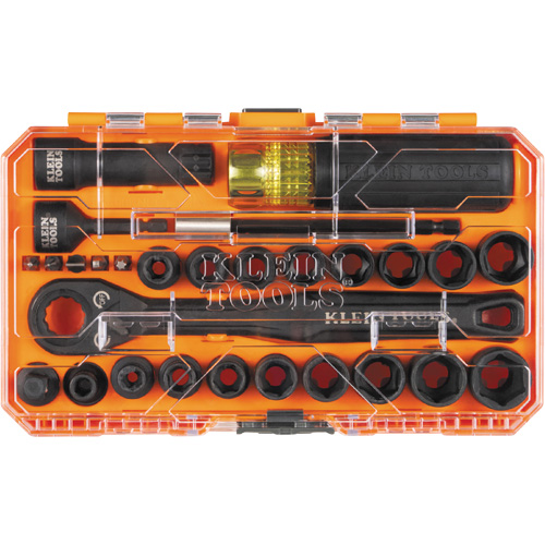 KNECT Essential Pass Through Impact Socket Set, 28 Pcs, Impact, 3/8" Drive Size Ottawa Fastener Supply