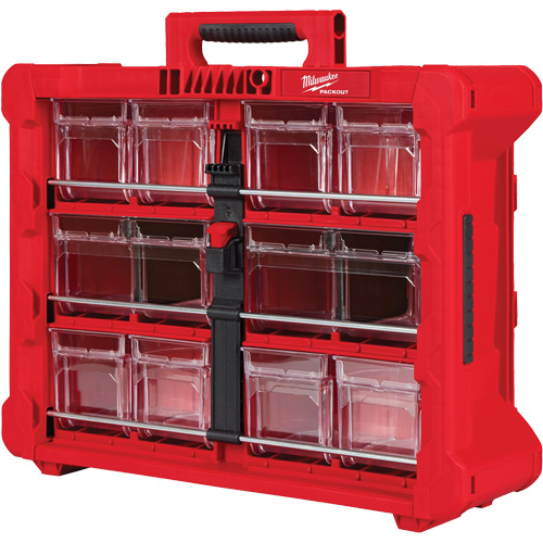 PACKOUT Tilt Bin Organizer, 15-1/5" x 19-7/10" x 6-7/10", Black/Red Ottawa Fastener Supply