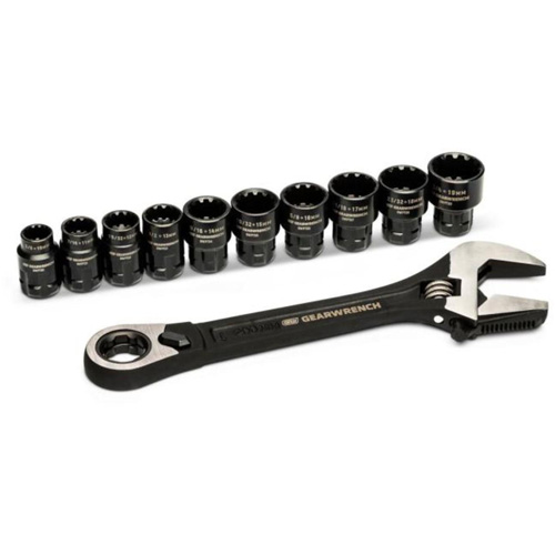 Ensemble de cl&eacute;s ajustable Pass-Thru 11 morceaux, 8" lo, la max. 1-1/8", Chrome/Poli Ottawa Fastener Supply