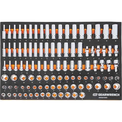MEGAMOD Metric Mechanics Tool Set in Modular Foam Trays with Rolling Cabinet, 358 Pieces Ottawa Fastener Supply
