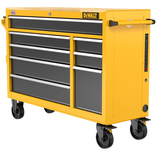 Postes de travail industriel mobile, 8 tiroirs, 52" la x Jaune Ottawa Fastener Supply
