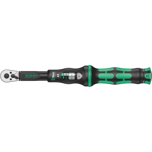 Click-Torque A 5 Torque Wrench with Reversible Ratchet, Click, 1/4" Square Drive, 2.5 - 25 Nm Ottawa Fastener Supply