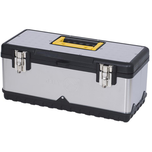 JPSTB-20 Stainless Steel Hand Tool Box, 9-63/100" D x 20" W x 8-7/8" H, Black/Silver Ottawa Fastener Supply