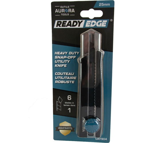 Couteau r&eacute;tractable de 25 mm, Acier inoxydable, Robuste, Prise en Caoutchouc Ottawa Fastener Supply