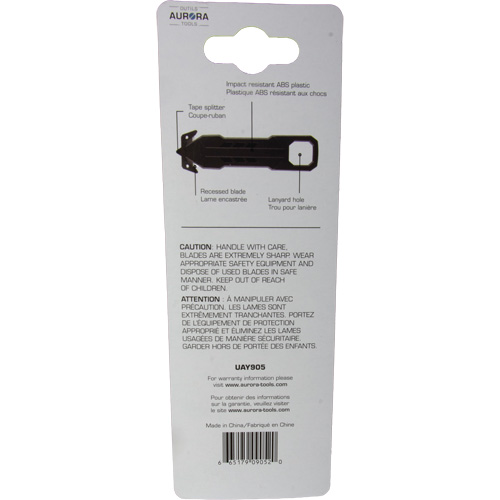 Couteau de s&eacute;curit&eacute; jetable , Acier inoxydable, Prise en Plastique Ottawa Fastener Supply