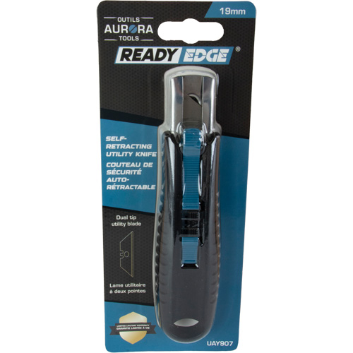 Couteau de s&eacute;curit&eacute; r&eacute;tractable standard, Acier inoxydable, Prise en Caoutchouc Ottawa Fastener Supply