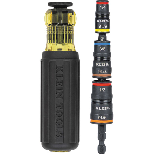 7-in-1 Impact Flip Socket Set with Handle, 1/2"/5/16"/1/4"/7/16"/9/16"/3/8' Drive, 7 Pcs Ottawa Fastener Supply