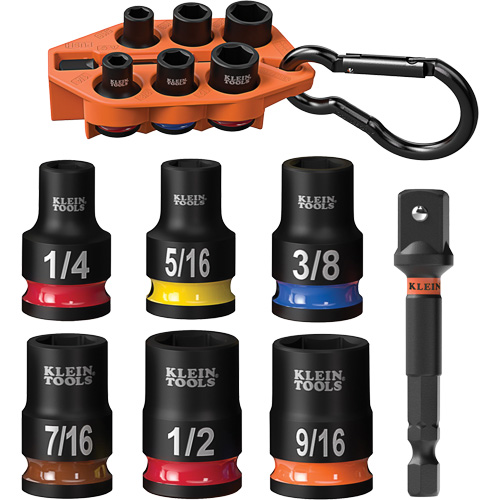 Grab-And-Go Impact Socket Set, SAE, 7 Pcs, Impact, 3/8" Drive Size Ottawa Fastener Supply