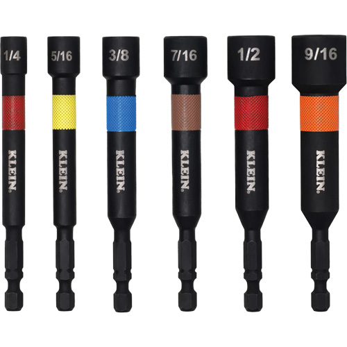 Embouts &agrave; &eacute;crous haute performance pour perceuse/visseuse, Embout 1/2"/5/16"/1/4"/3/8"/7/16"/9/16", Prise 1/4", 4" lo, Magn&eacute;tique Ottawa Fastener Supply