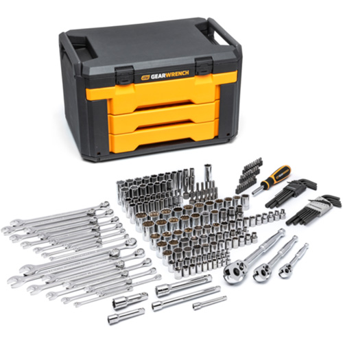 Mechanics Tool Set in 3 Drawer Storage Box Ottawa Fastener Supply