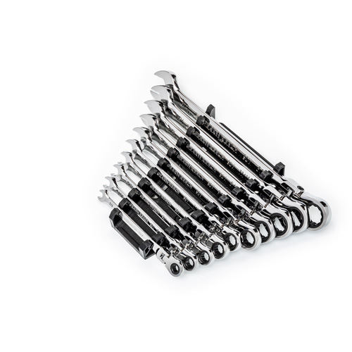 Jeu de cl&eacute;s SAE &agrave; 12 pans et 90 dents, T&ecirc;te articul&eacute;e/Combinaison &agrave; cliquet, 10 morceaux, Imp&eacute;rial Ottawa Fastener Supply