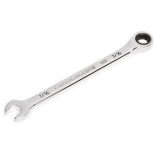 90-Tooth Ratcheting Combination Wrench, 12 Point, 7/16", Chrome Finish Ottawa Fastener Supply
