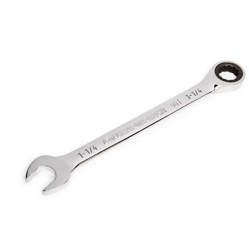 90-Tooth Ratcheting Combination Wrench, 12 Point, 1-1/4", Chrome Finish Ottawa Fastener Supply