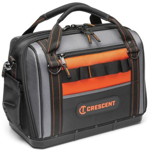 17" Tradesman Closed Top Tool Bag, Polyester, 3 Pockets, Black/Grey/Orange Ottawa Fastener Supply