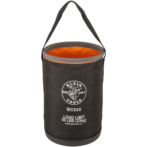 Straight Utility Bucket, 17" L x 12" W x 4" H, Nylon, Black/Grey/Orange Ottawa Fastener Supply
