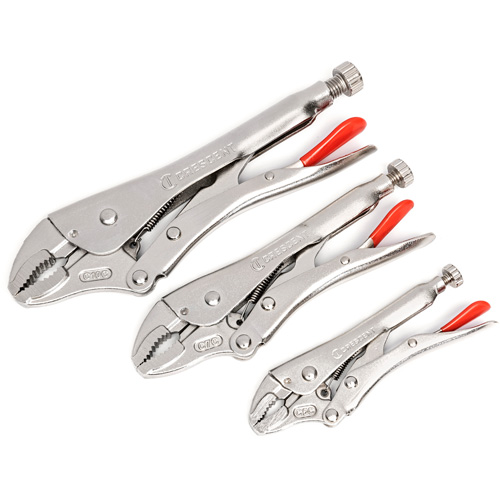 Curved Jaw Locking Pliers with Wire Cutter Set, 3 Pieces Ottawa Fastener Supply