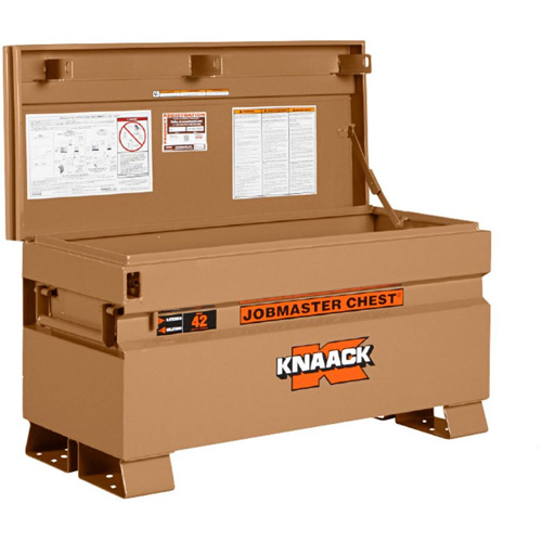 Model 42 Jobsite Chest with Padlock, 42" x 19" x 23-3/8", Steel, Tan Ottawa Fastener Supply