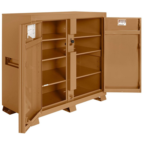 Model 139 Jobsite Cabinet with Padlock, Steel, 59.4 Cubic Feet, Tan Ottawa Fastener Supply