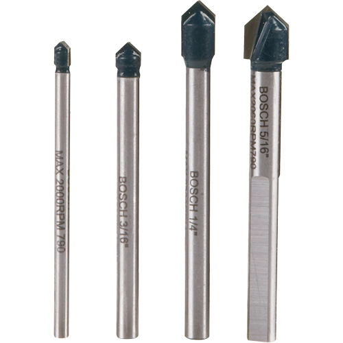 Glass & Tile Drill Bit Set, 4 Pieces, Carbide Ottawa Fastener Supply