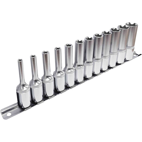 External TORX&reg; Socket Set, 12 Pcs, 3/8" Drive Size, Deep Ottawa Fastener Supply