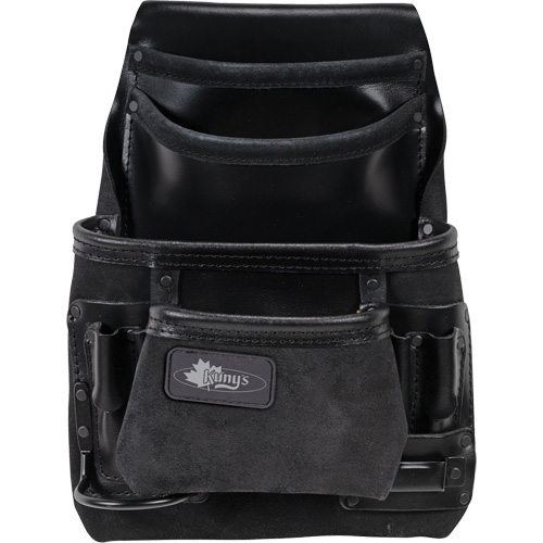 Phantom Collection Heavy-Duty Nail & Tool Bag, Leather, 10 Pockets, Black Ottawa Fastener Supply
