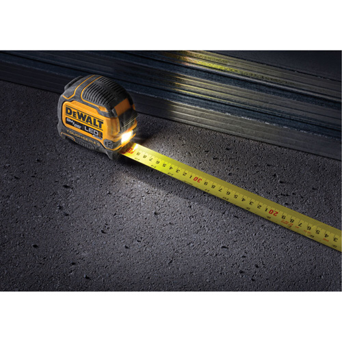 TOUGHSERIES Lighted Tape Measure, 26'/8 m, Imperial & Metric Graduations Ottawa Fastener Supply