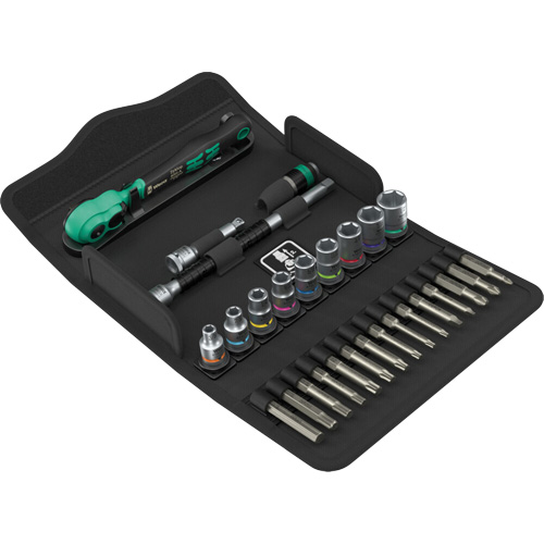 Jeu de cl&eacute; &agrave; cliquet SA 15 Zyklop Comfort avec levier dinversion, 28 Mcx, Prise de 1/4" Ottawa Fastener Supply