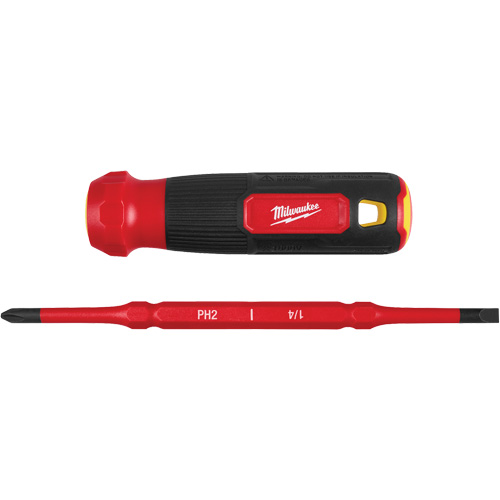 2-in-1 1000V Insulated Flip Shank Multi-Bit Screwdriver, 8-4/5" L, Cushion Grip Handle Ottawa Fastener Supply
