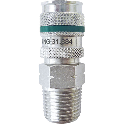 QUIKSILVER Ultraflo 7.8 mm Quick Coupler, Zinc-Plated Steel, 1/2", Male NPT, 362 PSI Ottawa Fastener Supply
