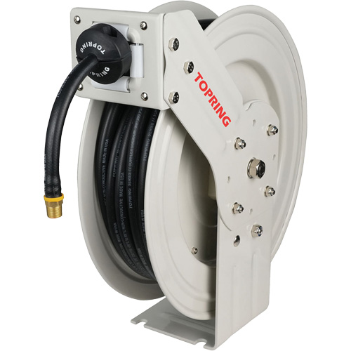 D&eacute;vidoir de tuyau &agrave; rappel automatique &agrave; bras simple de type L MAXREEL avec tuyau en caoutchouc, Air, 3/8" x 50', Tuyau simple, 250 PSI Ottawa Fastener Supply