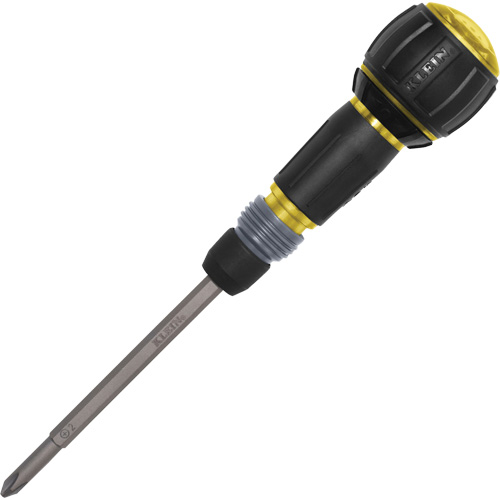Ratcheting Fastbit Tru-Grip Screwdriver, Phillips & Slotted Bits, 8-1/2" L, Plastic/Cushion Grip Handle Ottawa Fastener Supply