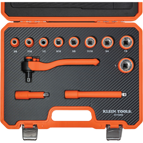 Jeu de douilles et cliquet isol&eacute;s avec &eacute;tui, 1000 V, 12 M Ottawa Fastener Supply
