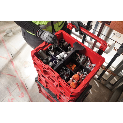 Bac &agrave; profil bas PACKOUT, 15" x 18-5/8" x 6-5/8", Noir/Rouge Ottawa Fastener Supply