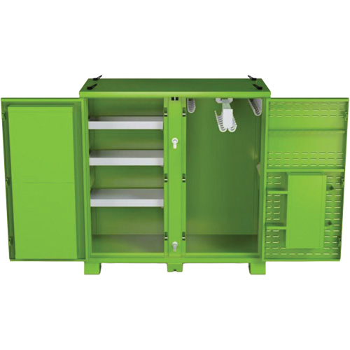 Ventilated Onsite PPE Storage Cabinet, Steel, High-Visibility Lime Green Ottawa Fastener Supply